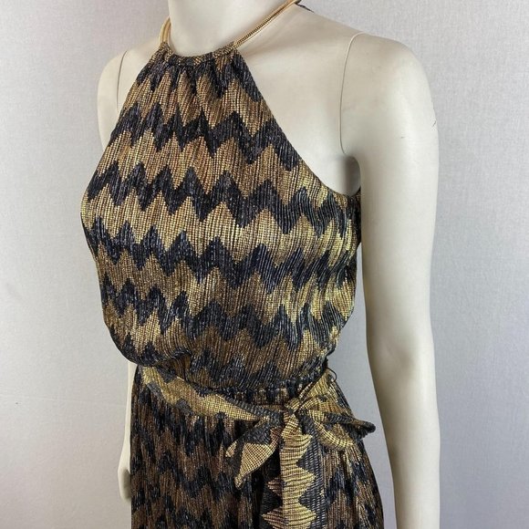 GUESS Gold Stripe Glitter Dress - Picture 2 of 10